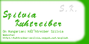 szilvia kuhtreiber business card